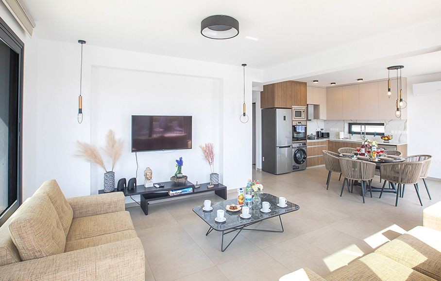 Open plan living, dining and kitchen area