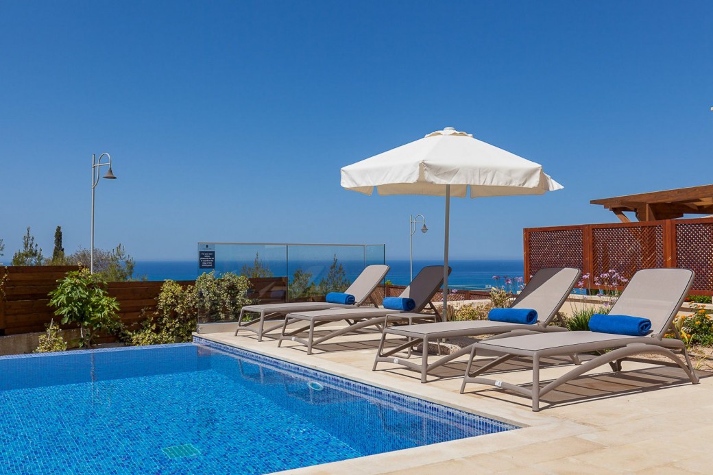 Sunbeds under the Cyprus sunshine