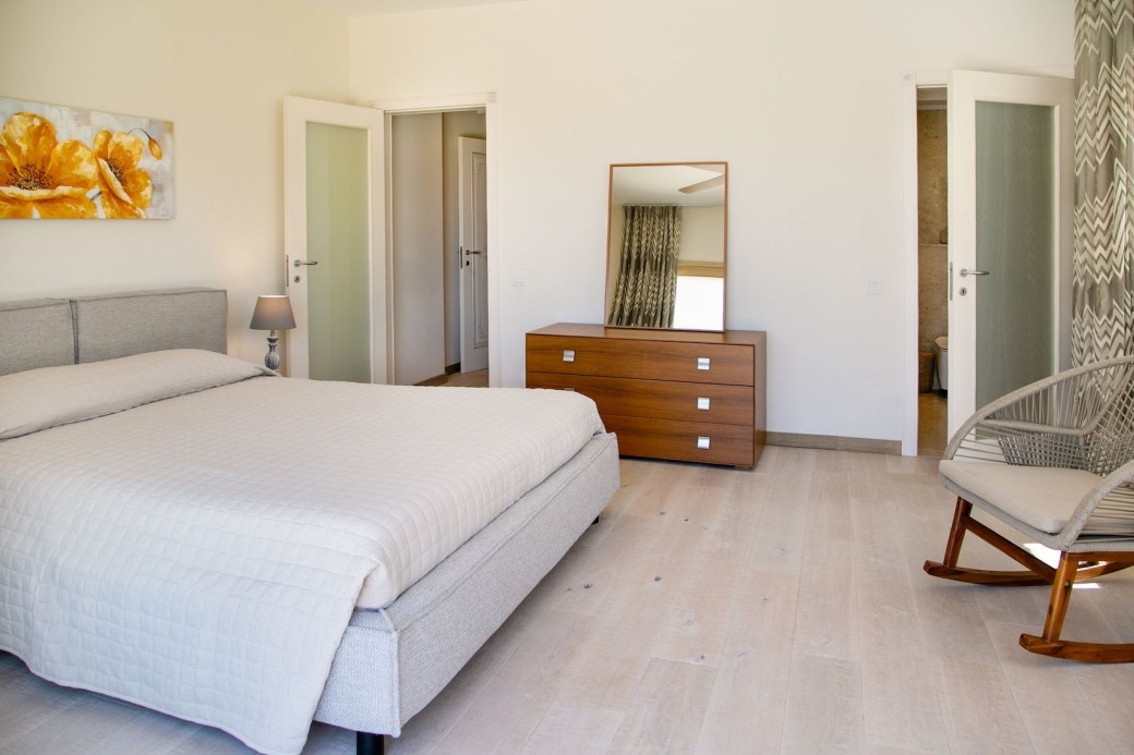Two bedrooms grace the first floor