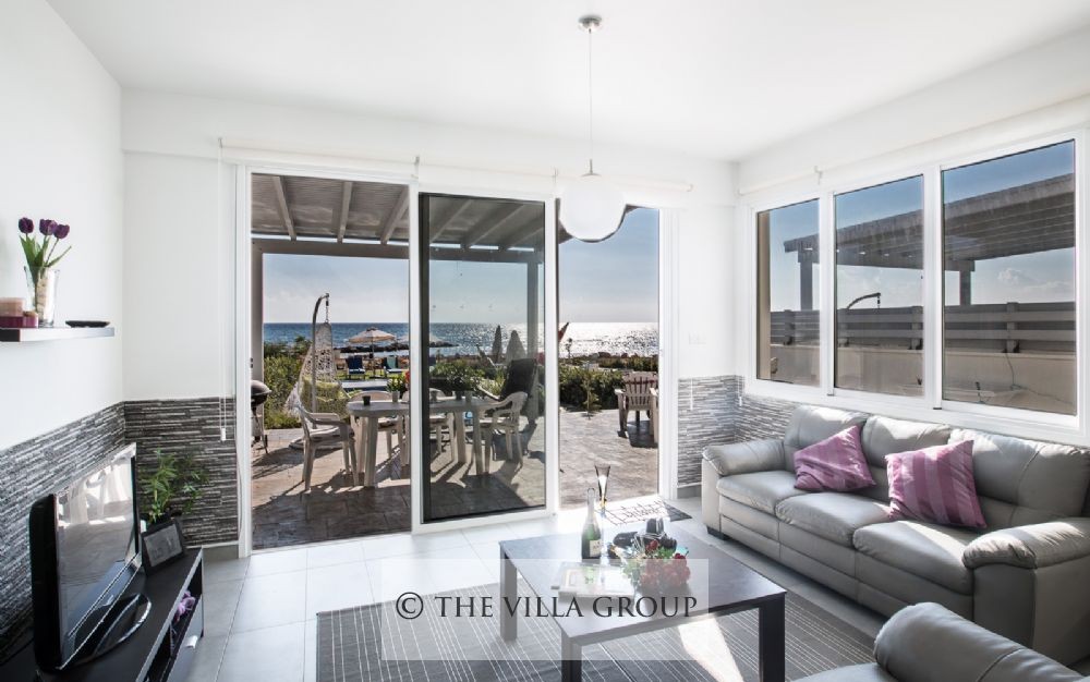 Living area with view of the sea