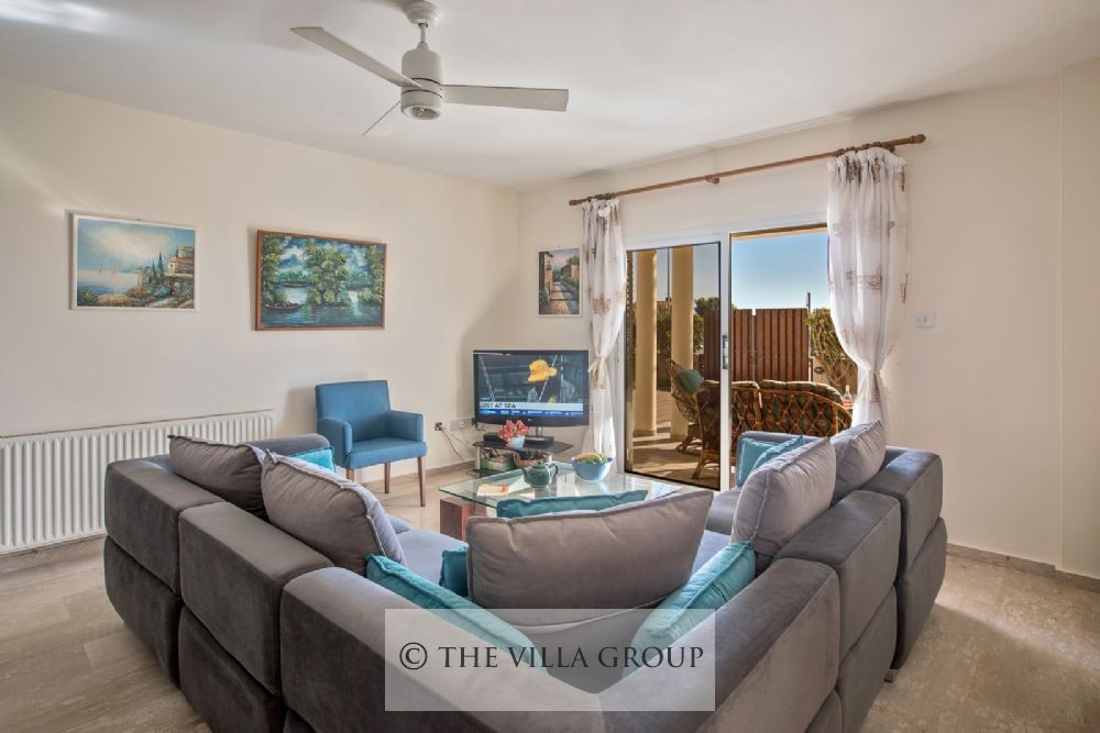 Living area with flat screen satellite TV