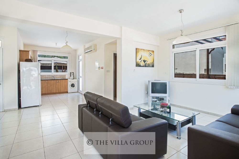 Living area and kitchen