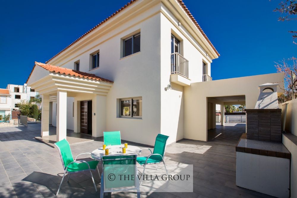 Main villa entrance and outside furniture