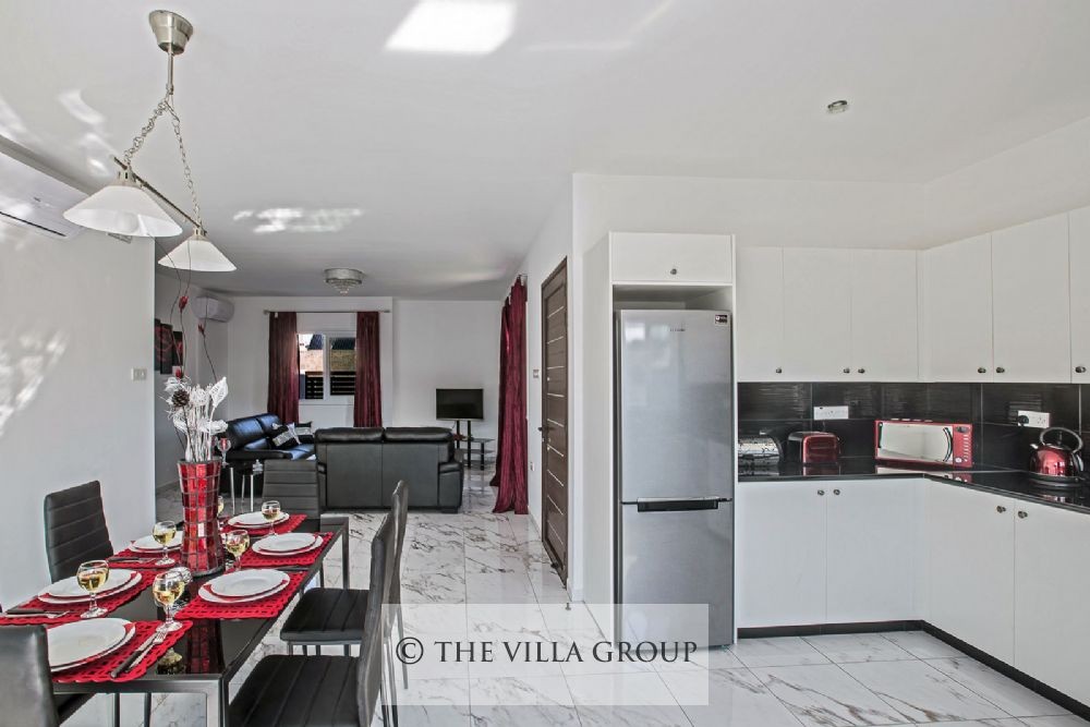 Open plan kitchen, dining and living area