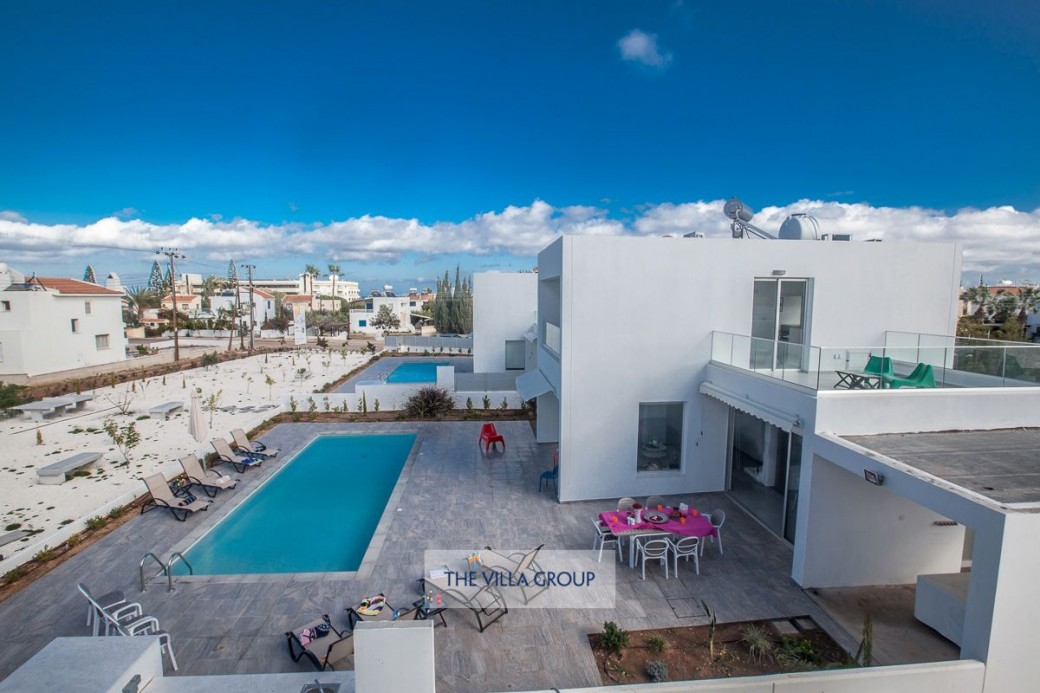 View of the swimming pool and terraces