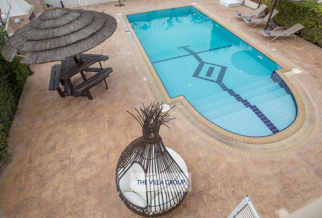 Private swimming pool with walk-in steps