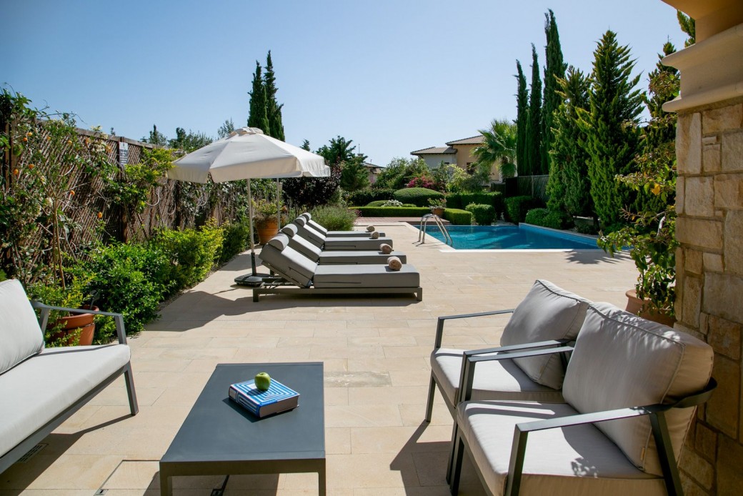 Plenty of sunbeds for relaxing under the Cyprus sunshine