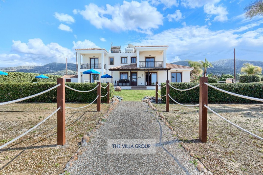 View from the beach to the villa