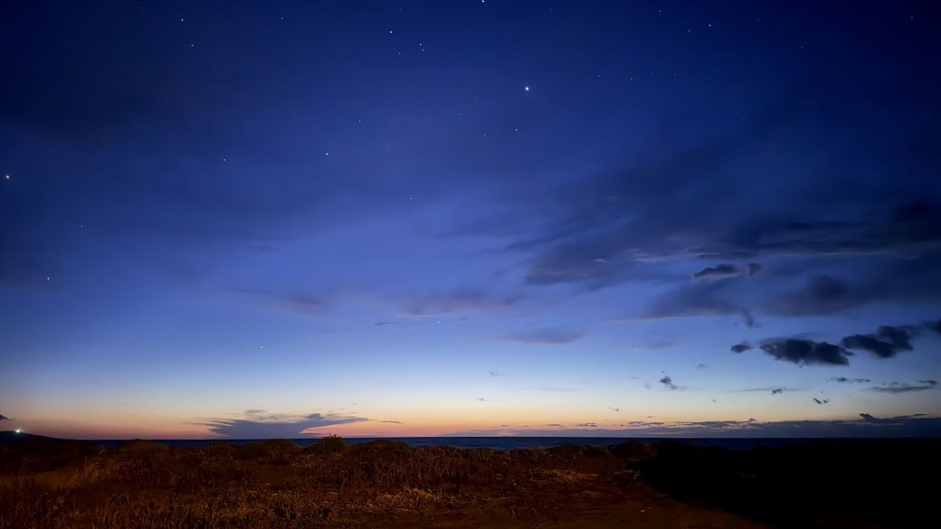 The evening sky seen from the villa