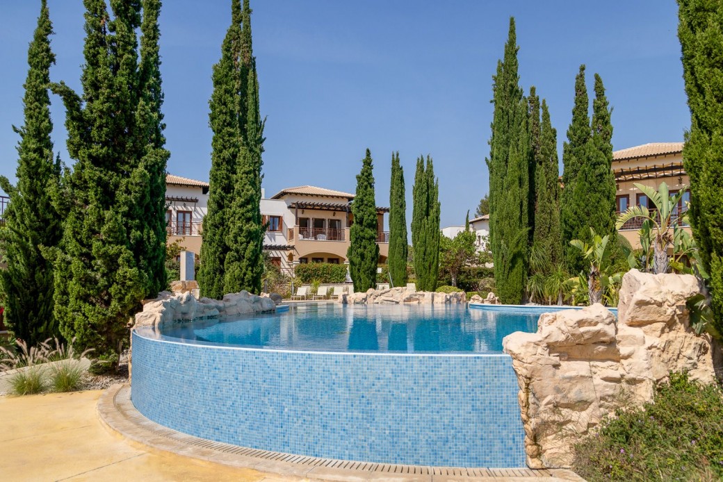Communal swimming pool just steps away from the apartment