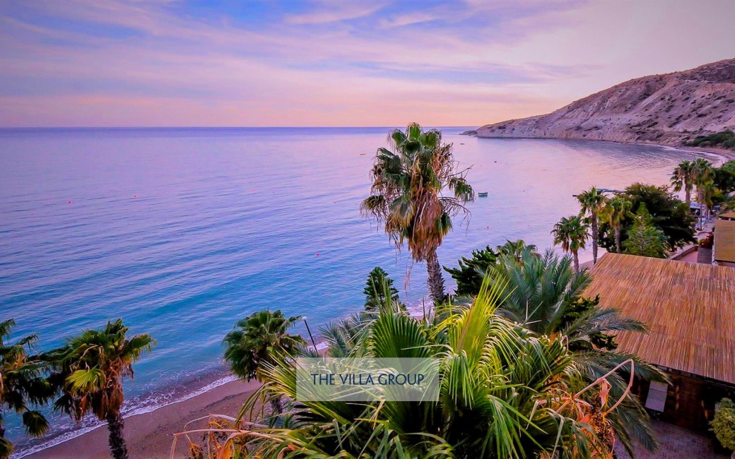 Pissouri Bay beach at night